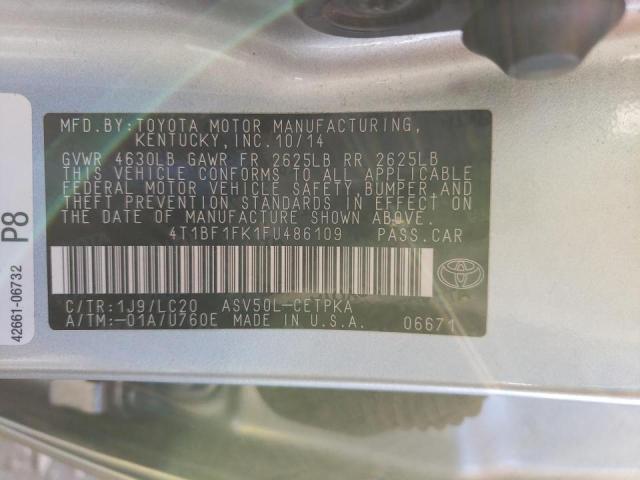 Photo 11 VIN: 4T1BF1FK1FU486109 - TOYOTA CAMRY LE 