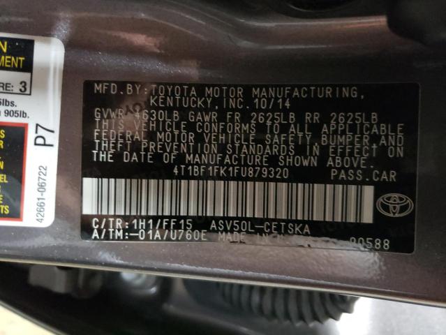 Photo 11 VIN: 4T1BF1FK1FU879320 - TOYOTA CAMRY LE 