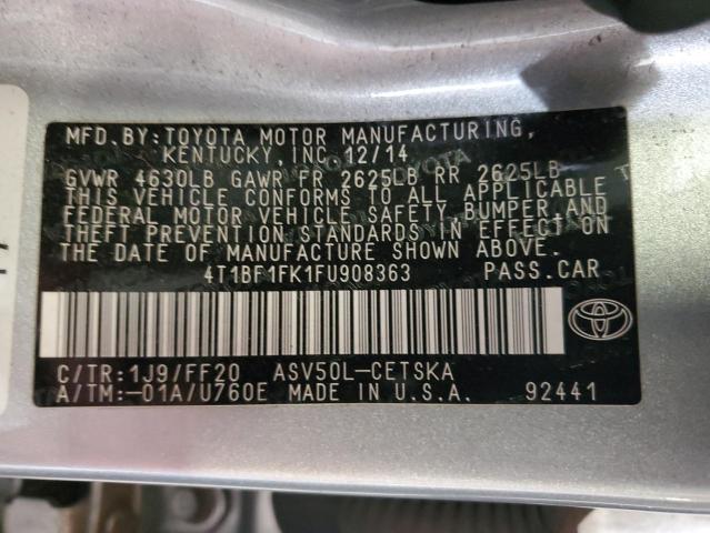 Photo 11 VIN: 4T1BF1FK1FU908363 - TOYOTA CAMRY 