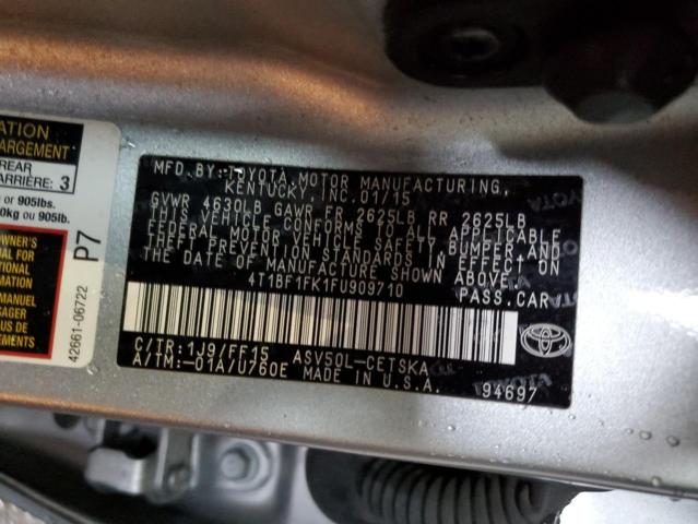 Photo 11 VIN: 4T1BF1FK1FU909710 - TOYOTA CAMRY LE 