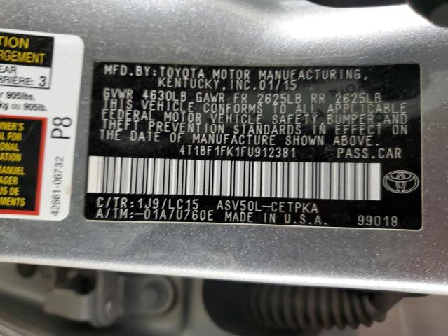 Photo 12 VIN: 4T1BF1FK1FU912381 - TOYOTA CAMRY 