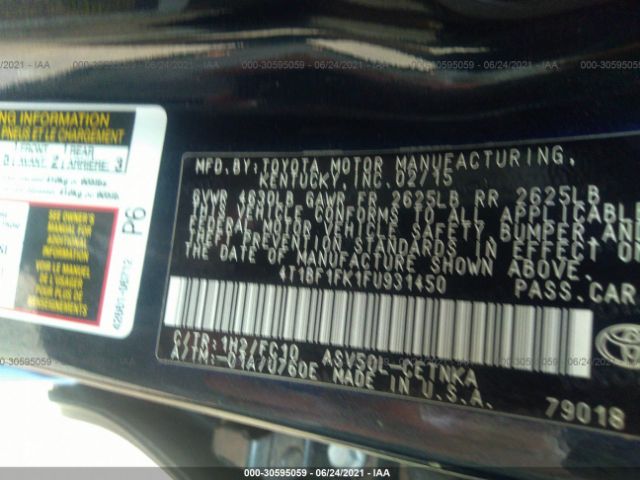 Photo 8 VIN: 4T1BF1FK1FU931450 - TOYOTA CAMRY 