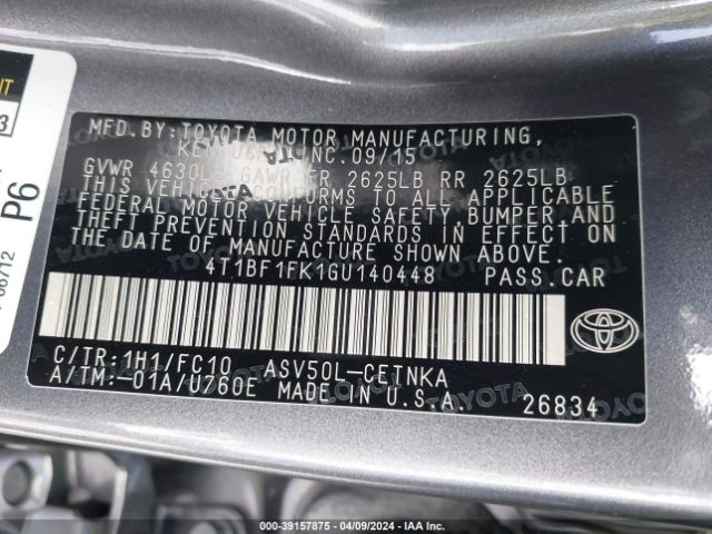 Photo 8 VIN: 4T1BF1FK1GU140448 - TOYOTA CAMRY 