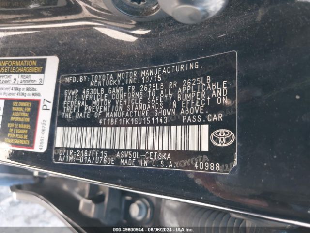 Photo 8 VIN: 4T1BF1FK1GU151143 - TOYOTA CAMRY 