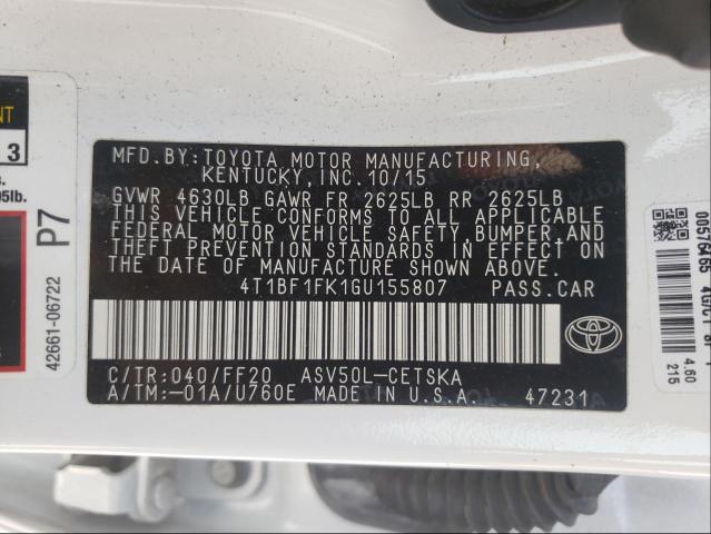 Photo 9 VIN: 4T1BF1FK1GU155807 - TOYOTA CAMRY LE 