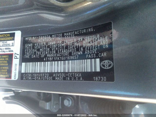 Photo 8 VIN: 4T1BF1FK1GU169657 - TOYOTA CAMRY 