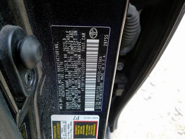 Photo 9 VIN: 4T1BF1FK1GU209977 - TOYOTA CAMRY 