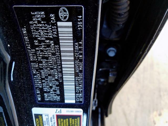 Photo 9 VIN: 4T1BF1FK1GU236256 - TOYOTA CAMRY LE 