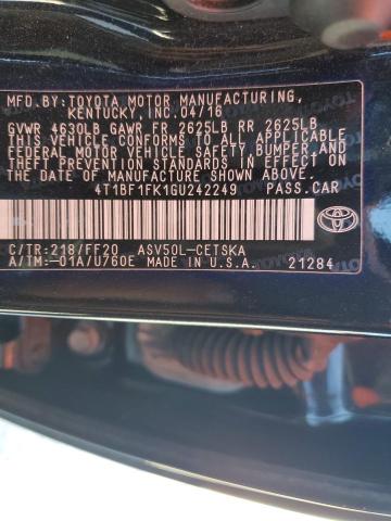 Photo 11 VIN: 4T1BF1FK1GU242249 - TOYOTA CAMRY LE 