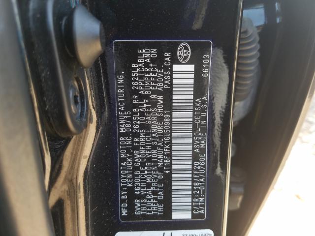 Photo 9 VIN: 4T1BF1FK1GU509891 - TOYOTA CAMRY LE 