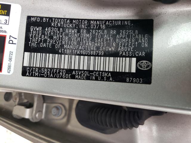 Photo 9 VIN: 4T1BF1FK1GU588799 - TOYOTA CAMRY LE 