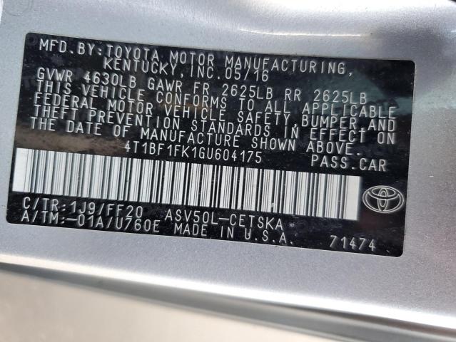 Photo 12 VIN: 4T1BF1FK1GU604175 - TOYOTA CAMRY LE 