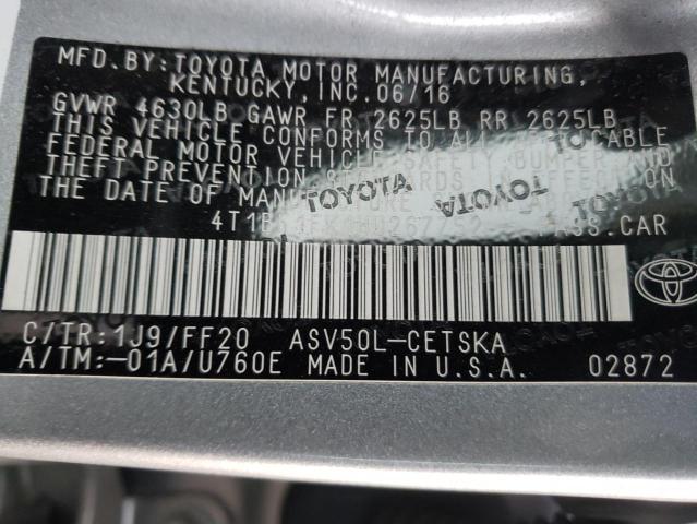 Photo 9 VIN: 4T1BF1FK1HU267752 - TOYOTA CAMRY LE 