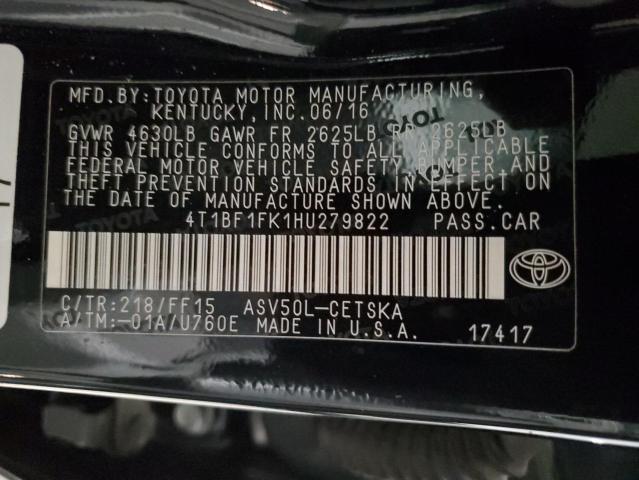 Photo 11 VIN: 4T1BF1FK1HU279822 - TOYOTA CAMRY LE 