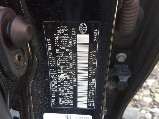 Photo 9 VIN: 4T1BF1FK1HU289153 - TOYOTA CAMRY LE 