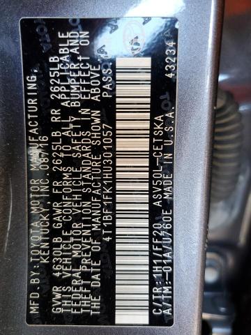 Photo 12 VIN: 4T1BF1FK1HU301057 - TOYOTA CAMRY LE 