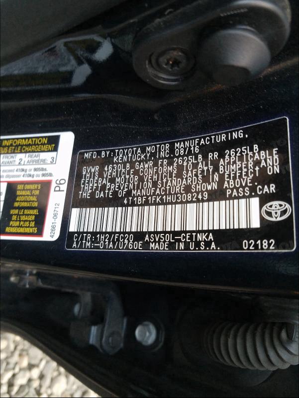 Photo 9 VIN: 4T1BF1FK1HU308249 - TOYOTA CAMRY LE 