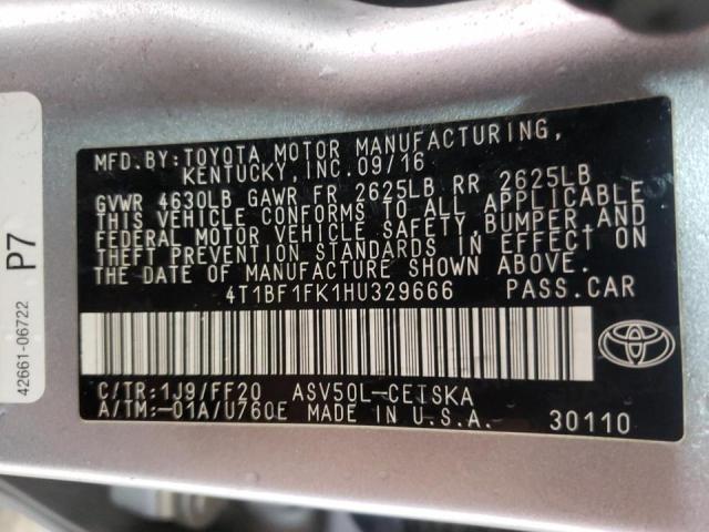 Photo 9 VIN: 4T1BF1FK1HU329666 - TOYOTA CAMRY LE 