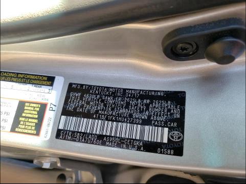 Photo 9 VIN: 4T1BF1FK1HU427399 - TOYOTA CAMRY LE 