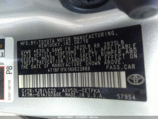 Photo 8 VIN: 4T1BF1FK1HU623889 - TOYOTA CAMRY 