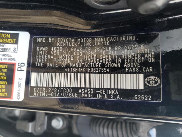 Photo 9 VIN: 4T1BF1FK1HU627554 - TOYOTA CAMRY 