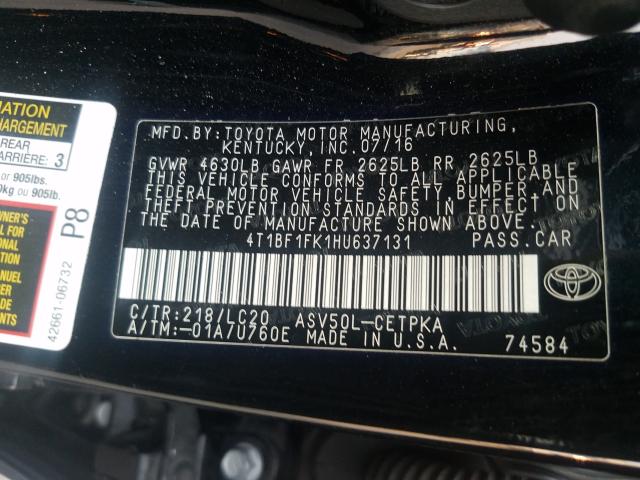 Photo 9 VIN: 4T1BF1FK1HU637131 - TOYOTA CAMRY 