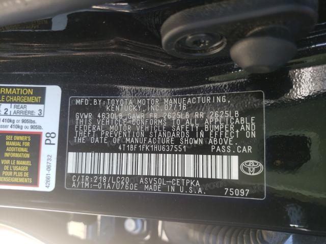 Photo 9 VIN: 4T1BF1FK1HU637551 - TOYOTA CAMRY LE 