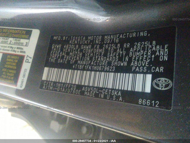 Photo 8 VIN: 4T1BF1FK1HU679623 - TOYOTA CAMRY 