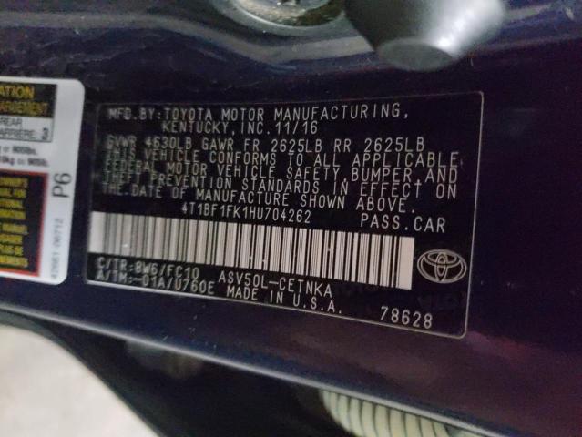 Photo 9 VIN: 4T1BF1FK1HU704262 - TOYOTA CAMRY LE 