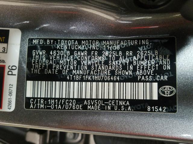 Photo 9 VIN: 4T1BF1FK1HU706464 - TOYOTA CAMRY LE 