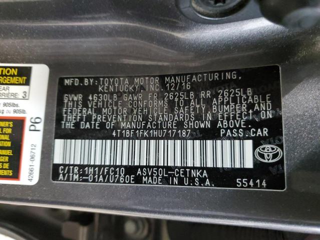 Photo 12 VIN: 4T1BF1FK1HU717187 - TOYOTA CAMRY 