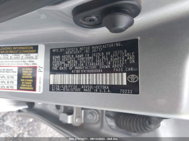 Photo 8 VIN: 4T1BF1FK1HU800084 - TOYOTA CAMRY 