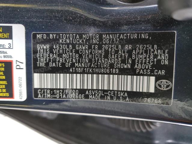 Photo 11 VIN: 4T1BF1FK1HU806189 - TOYOTA CAMRY LE 