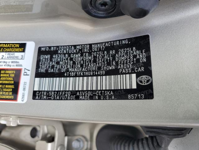 Photo 11 VIN: 4T1BF1FK1HU814499 - TOYOTA CAMRY LE 