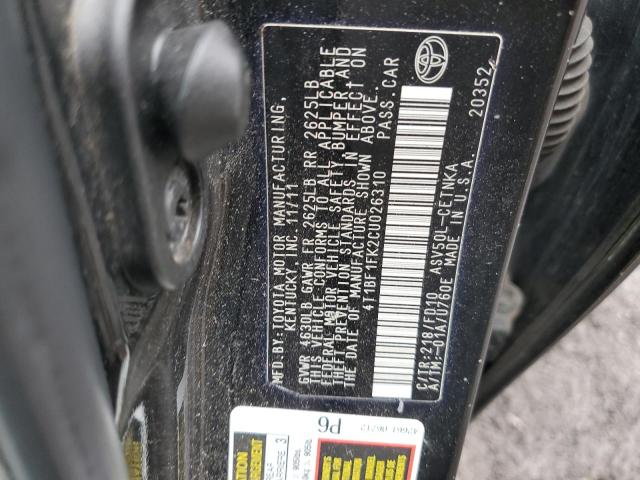 Photo 11 VIN: 4T1BF1FK2CU026310 - TOYOTA CAMRY BASE 