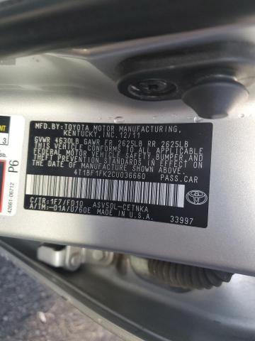 Photo 11 VIN: 4T1BF1FK2CU036660 - TOYOTA CAMRY 