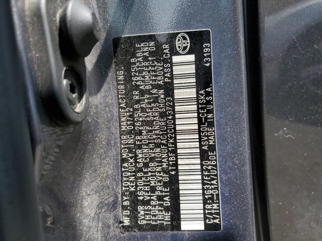 Photo 11 VIN: 4T1BF1FK2CU043723 - TOYOTA CAMRY 