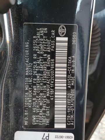 Photo 11 VIN: 4T1BF1FK2CU076656 - TOYOTA CAMRY 