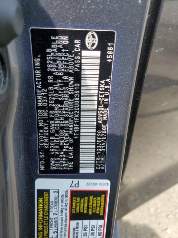 Photo 12 VIN: 4T1BF1FK2CU083610 - TOYOTA CAMRY BASE 