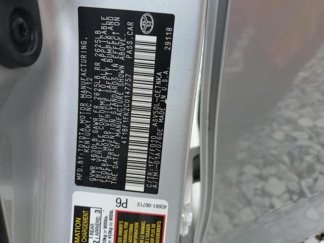 Photo 11 VIN: 4T1BF1FK2CU147757 - TOYOTA CAMRY BASE 