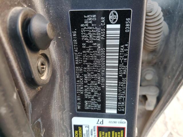 Photo 11 VIN: 4T1BF1FK2CU202305 - TOYOTA CAMRY BASE 