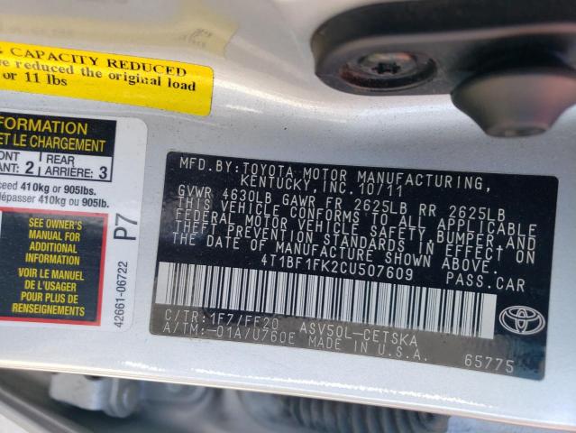 Photo 12 VIN: 4T1BF1FK2CU507609 - TOYOTA CAMRY 