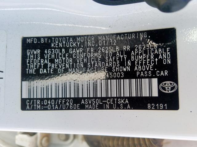 Photo 9 VIN: 4T1BF1FK2CU545003 - TOYOTA CAMRY BASE 