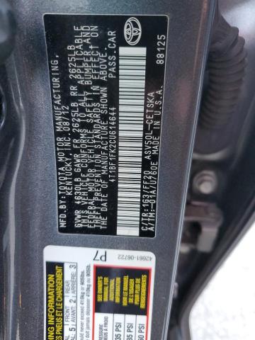 Photo 9 VIN: 4T1BF1FK2CU614644 - TOYOTA CAMRY BASE 