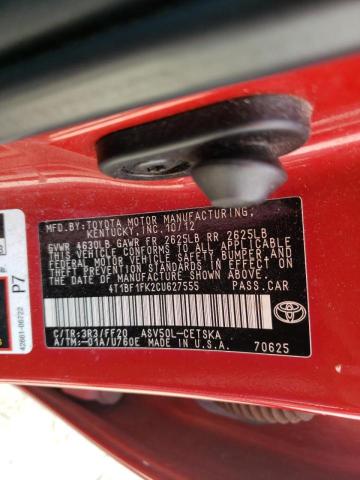 Photo 9 VIN: 4T1BF1FK2CU627555 - TOYOTA CAMRY BASE 