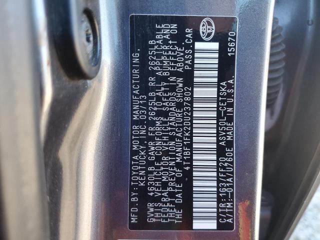 Photo 11 VIN: 4T1BF1FK2DU237802 - TOYOTA CAMRY L 