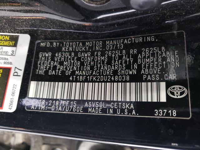 Photo 11 VIN: 4T1BF1FK2DU248038 - TOYOTA CAMRY 