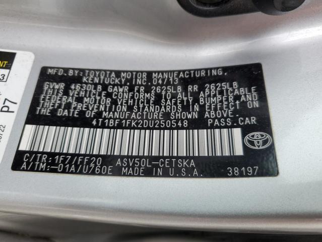 Photo 12 VIN: 4T1BF1FK2DU250548 - TOYOTA CAMRY L 