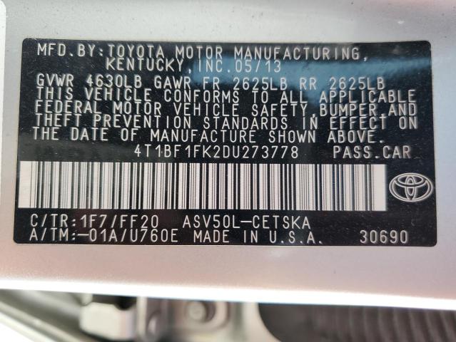 Photo 12 VIN: 4T1BF1FK2DU273778 - TOYOTA CAMRY L 