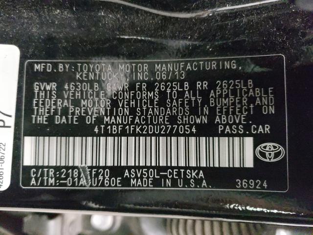 Photo 9 VIN: 4T1BF1FK2DU277054 - TOYOTA CAMRY L 